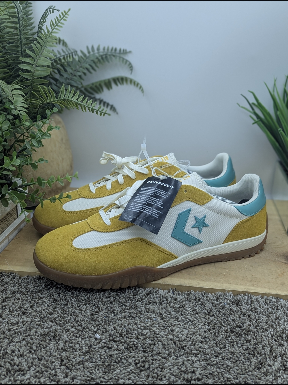 Converse Retro Run Star Mens Size 13 Mustard & Teal Accent Running Walking Shoes